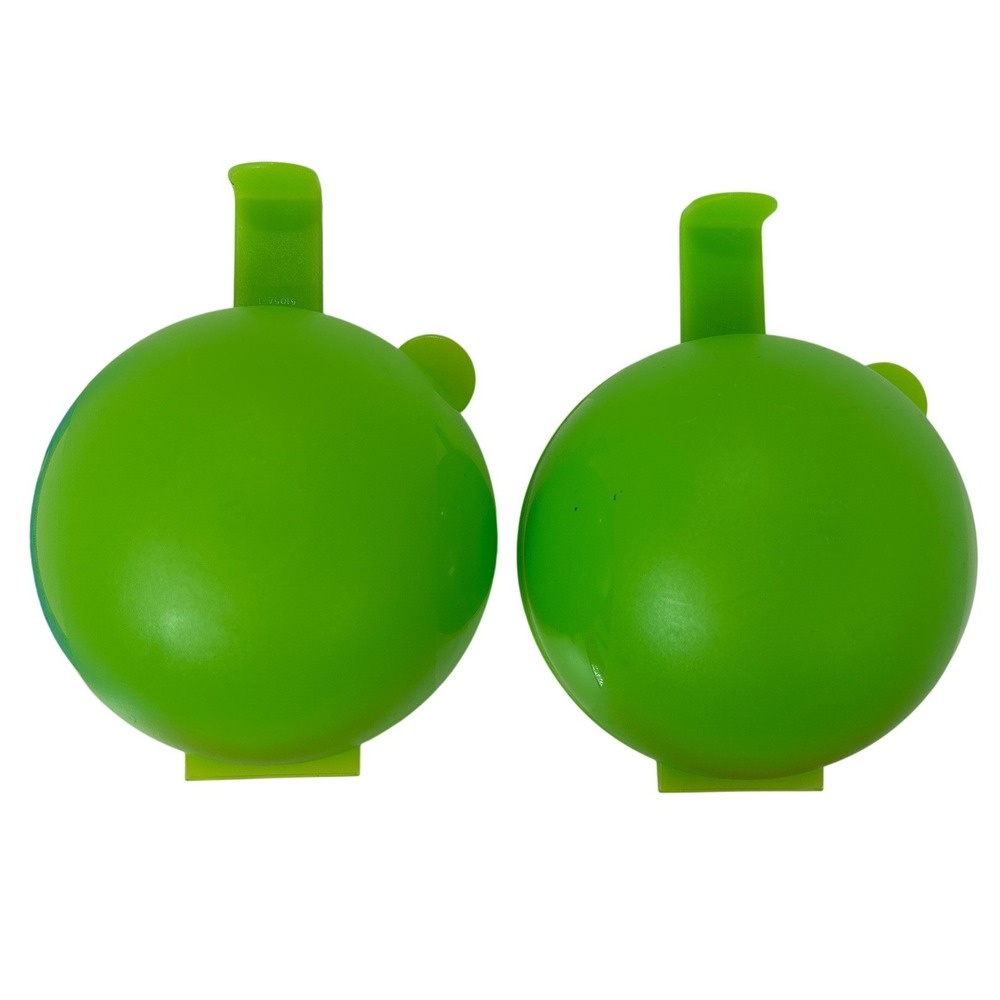 Vintage Tupperware Forget-Me-Not Hanging Produce Keepers 5105A Lime Green Set 2
